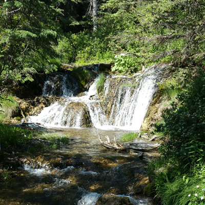 The falls at Big Hill Springs Provincial Park are spectacular.