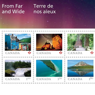 Canada Post's new 'Far and Wide' collection of stamps. 