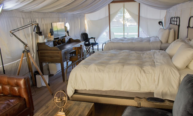 Interior of the Safari tent. 