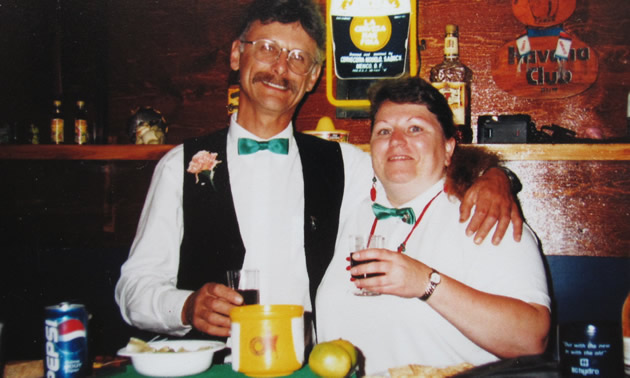 Carol and Bob play bartenders while Gus plays English pub.