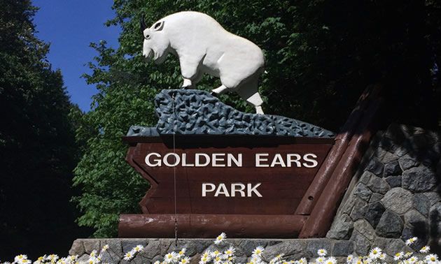 Sign at the Golden Ears Campground. 