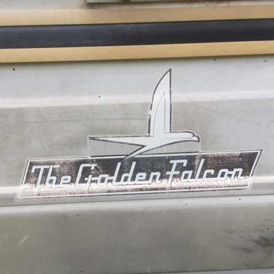 A close-up of the Golden Falcon logo.