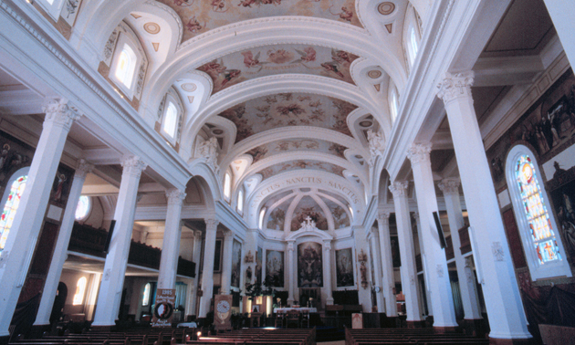 Interior Catholic Co-Cathedral in Gravelbourg Saskatchewan