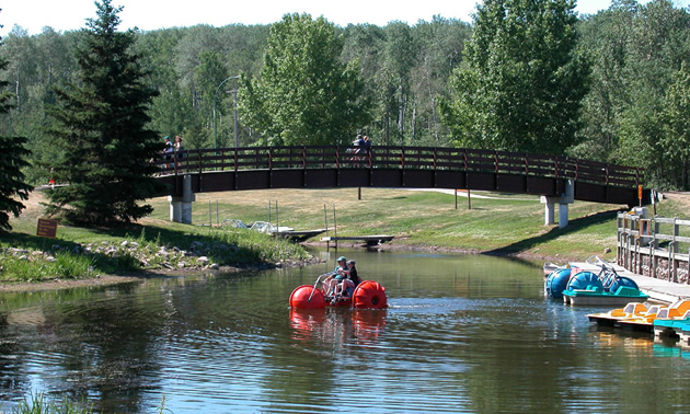 Picture of paddle boats at Greenwater Provincial Park in Saskatchewan. 