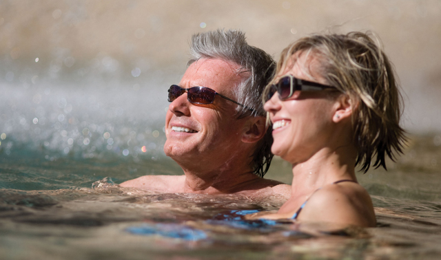 A couple in the water