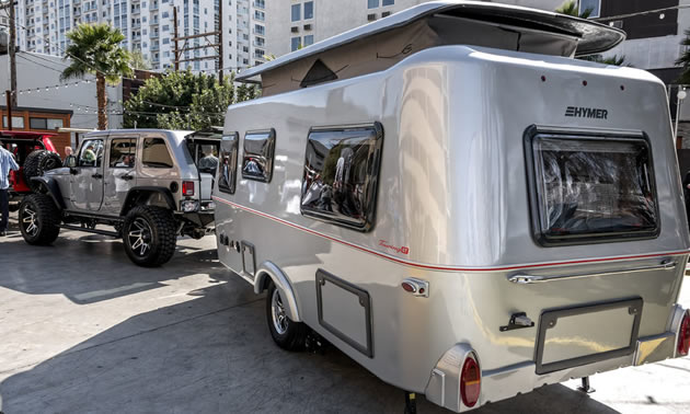The Hymer Touring GT is a stylish ultra-light-weight towable trailer.