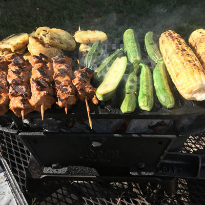 A fully stacked Lodge Sportsman’s Grill leads to much anticipation.