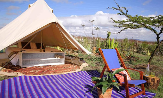 Tent set up in Kenya