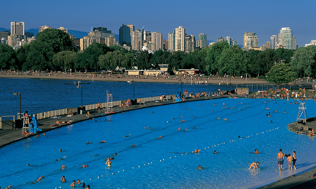 Tourists flock to Vancouver's beautiful, internationally renowned Kitsilano Beach.