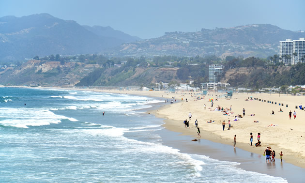 Santa Monica Beach near downtown Los Angeles