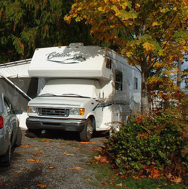 Lynne Benjamin's motorhome at it's spot in Nanaimo, B.C.