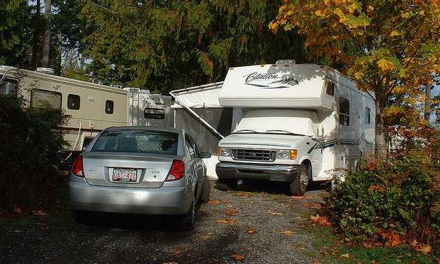 Lynne Benjamin's motorhome at it's spot in Nanaimo, B.C.