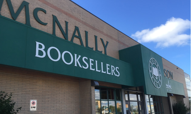 Outside of the McNally Robinson bookstore in Winnipeg, MB.