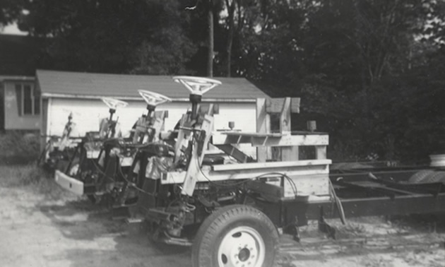 A row of chassis, ready to go. 