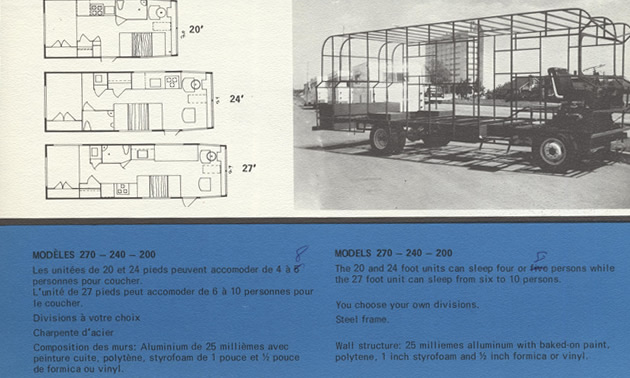 This 1972 Moto-Chalet model had a square-steel tubing frame. 