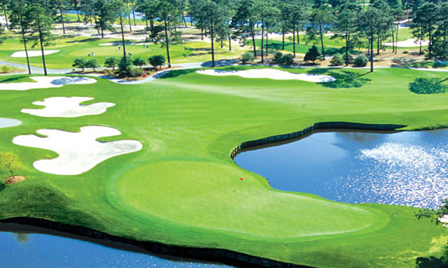 An aerial view of a Myrtle Beach golf course. 