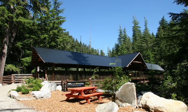 The Kuskanax foot bridge over Kuskanax Creek near the hot springs.