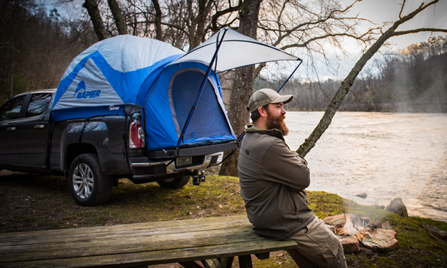 A man and his campfire.