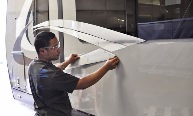 Decal install is one of the last steps in manufacture.