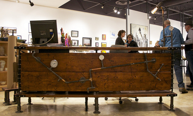The cash dest at The Peace Gallery North in Fort. St. John.