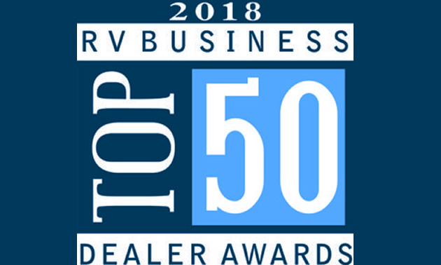Top 50 Dealer Awards logo. 