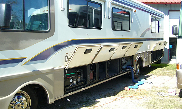 Bounder RV with storage compartments