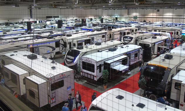 The BMO Centre in Calgary's Stampede Park was full to overflowing with RVs and RVers during the 2018 Expo & Sale.