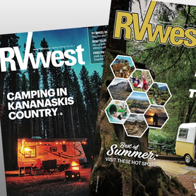 Covers of RVwest magazine. 