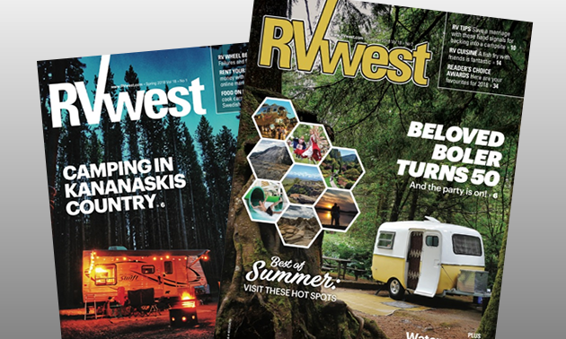 Covers of RVwest magazine.