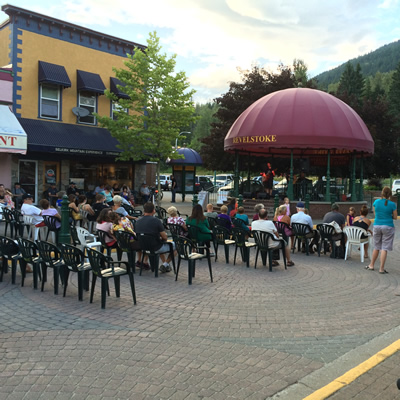 Grizzly Plaza in downtown Revelstoke, B.C., is often used as an entertainment venue.