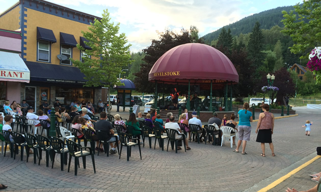 Grizzly Plaza in downtown Revelstoke, B.C., is often used as an entertainment venue.