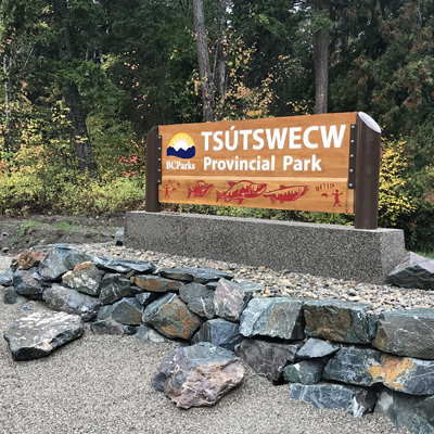 New sign at park - Tsutswecw. 