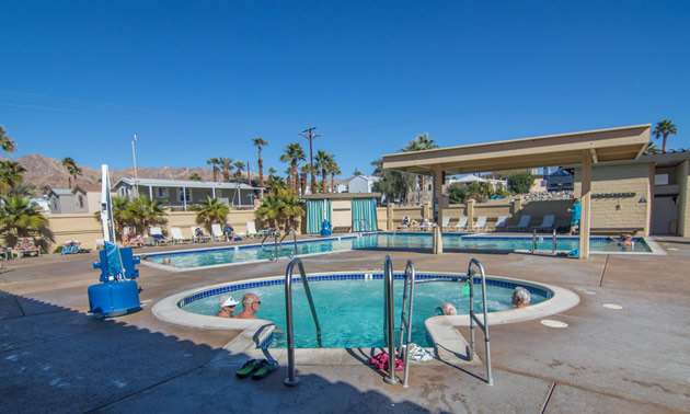 Saltwater pool at Fountain of Youth Spa RV Resort. 