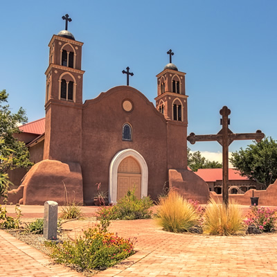 The San Miguel Mission in Socorro, New Mexico, is more than 400 years old