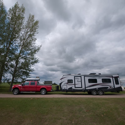 Nokomis, Saskatchewan, has fully serviced sites for $15 a night. 