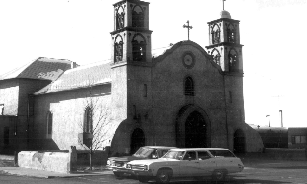 The historic San Miguel Church on the City of Socorro Historic Walking Tour.