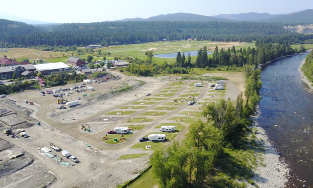The new RV park at the St. Eugene Golf Resort & Casino site is situated on the banks of the scenic St. Mary River.