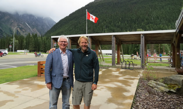 MP Wayne Stetski stands at Glacier National Park. 