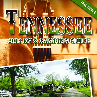 Cover of the 2018 Tennessee RV Camping Guide. 