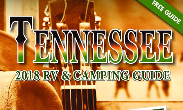 Cover of the 2018 Tennessee RV Camping Guide. 