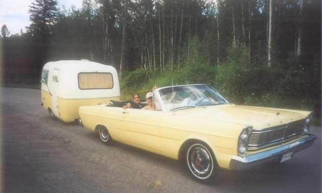 Matching 1965 Galaxie convertible and 1972 Boler. 