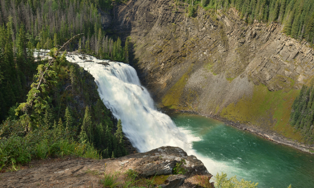 Kinuseo Falls is the main highlight of a trip to Tumbler Ridge