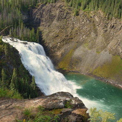 Kinuseo Falls is the main highlight of a trip to Tumbler Ridge