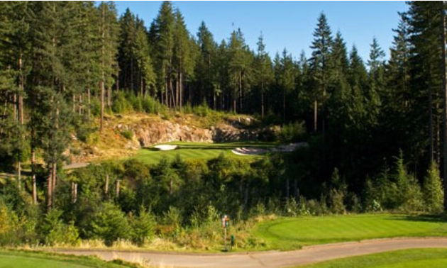 Hole 12 at Westwood Plateau Golf & Country Club in Coquitlam