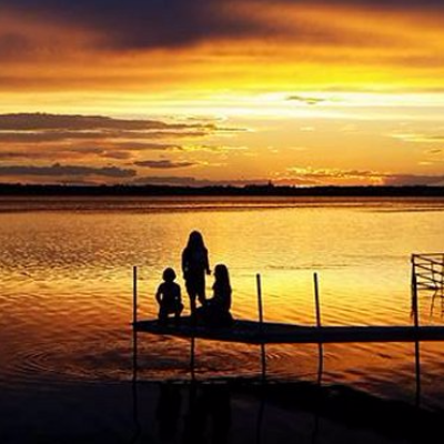 Beautiful sunset at Eagle Lake RV Resort.