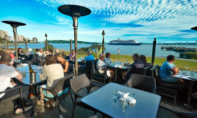 A view of Burrard Inlet from the patio of The Beachhouse Restaurant.