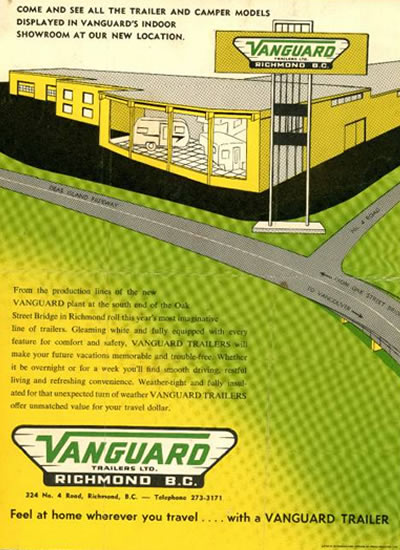 A vintage Vanguard Trailer pamphlet. 