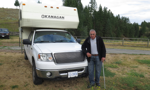 Vic Gill with his Okanagan truck camper