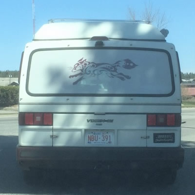 A back view of the Vixen 21 motorhome.