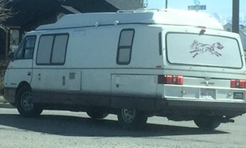 Side view of motorhome.